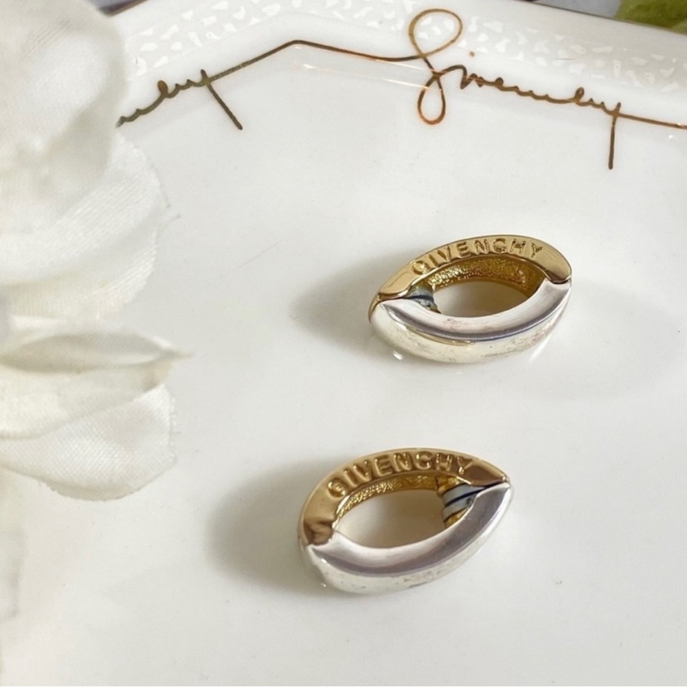 Givenchy Magnetized Two-Toned Logo Clip-On Earrings